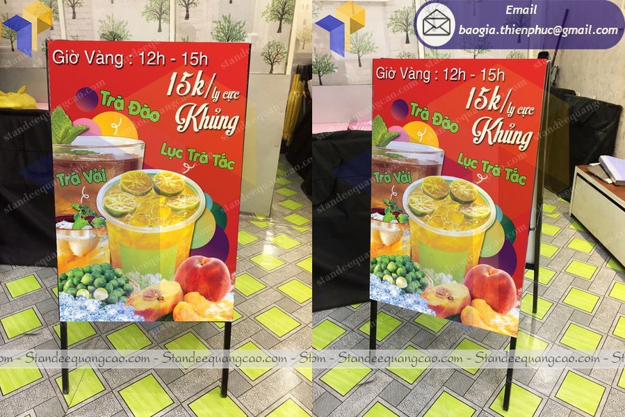 Sản xuất standee chữ A